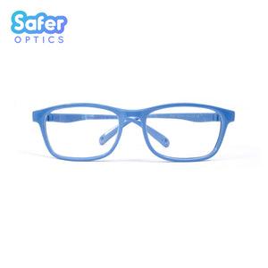 Kids Ultra Flex Rectangle - Sky Blue - SaferOptics Anti Blue Light Glasses Malaysia | 420Safety, Blue, Flex, Kids, new, Rectangle, Small