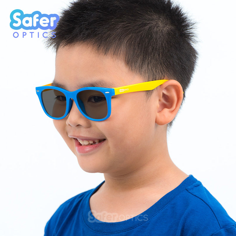 Kids Wayfarer Sunglasses - Blue Hero - SaferOptics Anti Blue Light Glasses Malaysia | Blue, Kids, Medium, new, Square, Sunglasses, Wayfarer