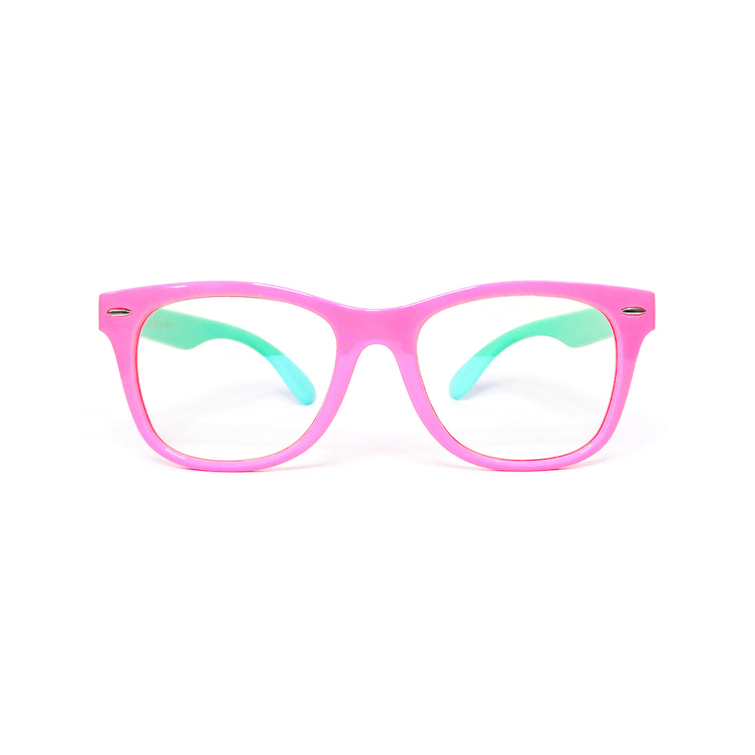 Kids Wayfarer - Bubble Gum - SaferOptics Anti Blue Light Glasses Malaysia | 420Safety, Big, Kids, Pink, Square, Wayfarer