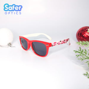 Kids Mini Wayfarer Sunglasses - Camo Strawberry - SaferOptics Anti Blue Light Glasses Malaysia | Kids, Medium, new, Red, Square, Sunglasses, Wayfarer